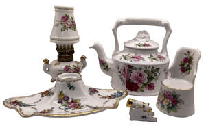 Antique 19th Century German Porcelain "Dresden" Ink Holder